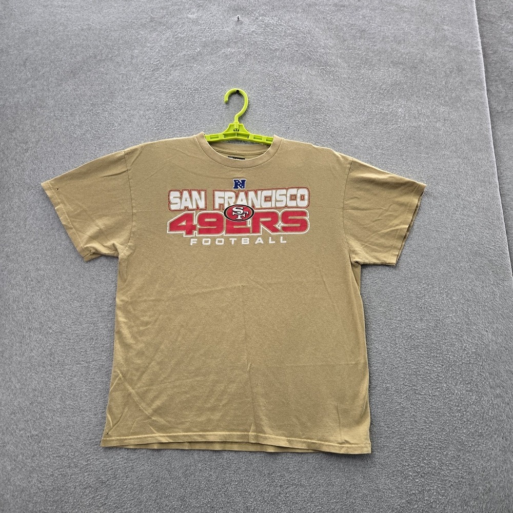 San Francisco 49ers Men Shirt L Tan NFL Team Apparel Graphic Logo Sports READ